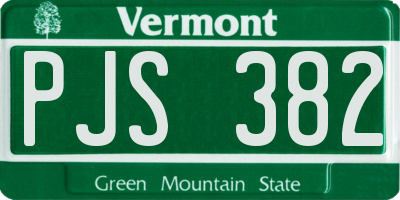 VT license plate PJS382