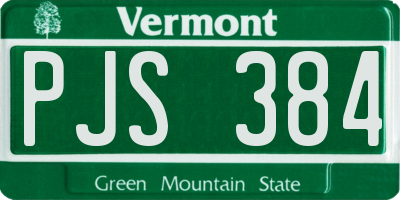 VT license plate PJS384