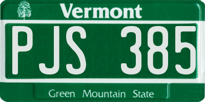 VT license plate PJS385