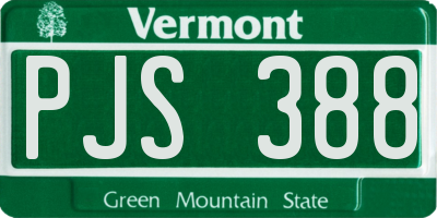 VT license plate PJS388