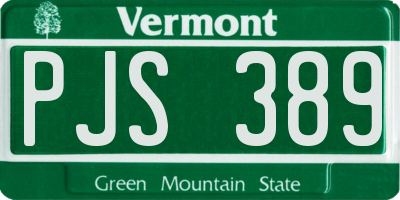 VT license plate PJS389
