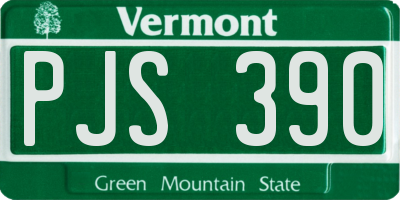 VT license plate PJS390