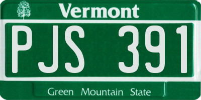 VT license plate PJS391