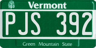 VT license plate PJS392