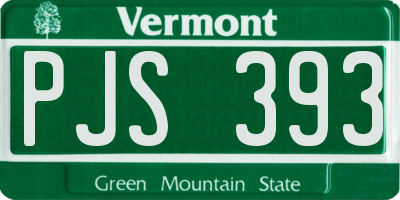 VT license plate PJS393