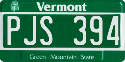 VT license plate PJS394