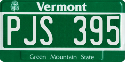 VT license plate PJS395