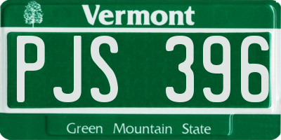 VT license plate PJS396