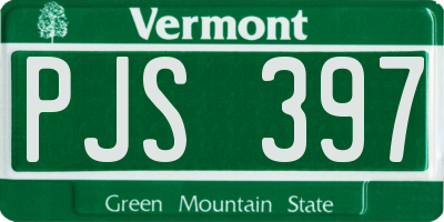 VT license plate PJS397