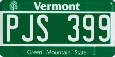 VT license plate PJS399