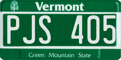 VT license plate PJS405