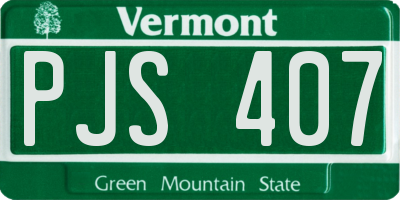 VT license plate PJS407