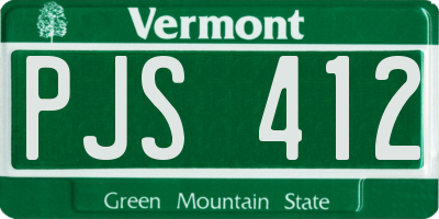 VT license plate PJS412