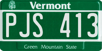 VT license plate PJS413