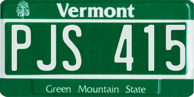 VT license plate PJS415
