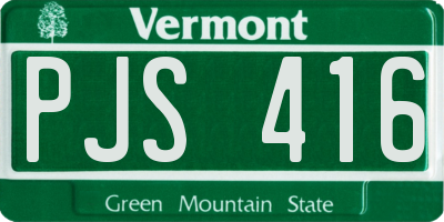 VT license plate PJS416