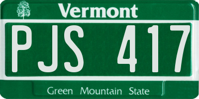 VT license plate PJS417