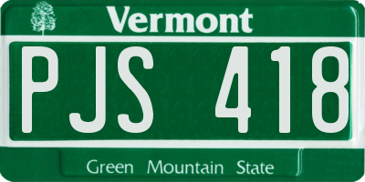 VT license plate PJS418