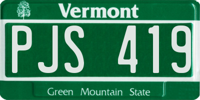 VT license plate PJS419