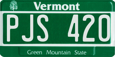 VT license plate PJS420