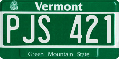 VT license plate PJS421