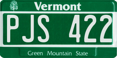 VT license plate PJS422