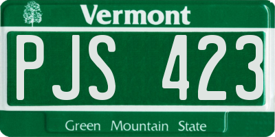 VT license plate PJS423