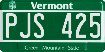 VT license plate PJS425