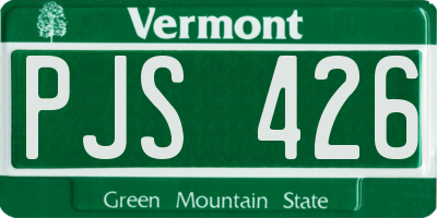VT license plate PJS426