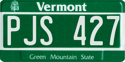 VT license plate PJS427