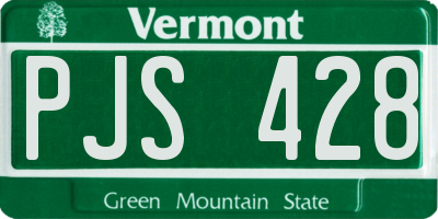VT license plate PJS428