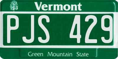 VT license plate PJS429