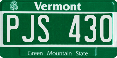 VT license plate PJS430