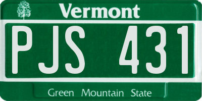 VT license plate PJS431