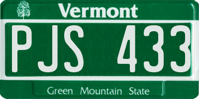 VT license plate PJS433