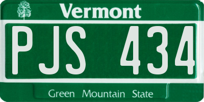 VT license plate PJS434