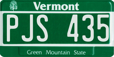 VT license plate PJS435