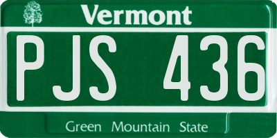 VT license plate PJS436