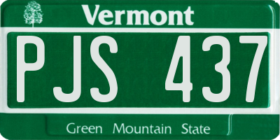 VT license plate PJS437
