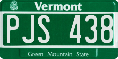VT license plate PJS438