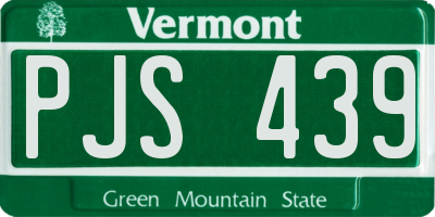 VT license plate PJS439