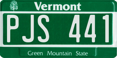 VT license plate PJS441