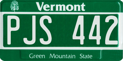 VT license plate PJS442