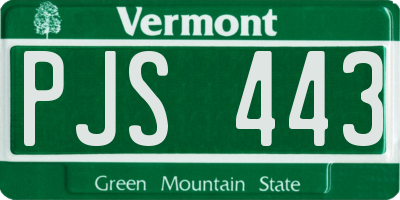 VT license plate PJS443