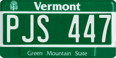 VT license plate PJS447