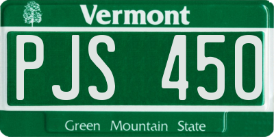 VT license plate PJS450