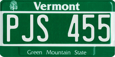 VT license plate PJS455