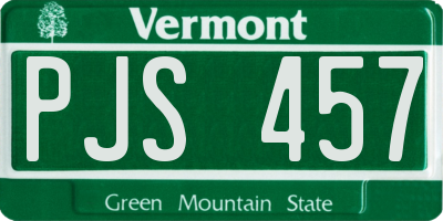 VT license plate PJS457