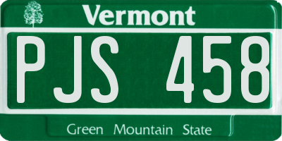 VT license plate PJS458