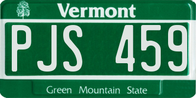 VT license plate PJS459